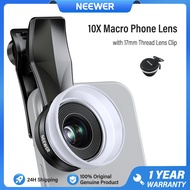 NEEWER 10X Macro Phone Lens เลนส์มาโครสำหรับโทรศัพท์ พร้อมคลิปยึดเลนส์โทรศัพท์ เลนส์กล้องสำหรับ iPho