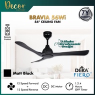 DEKA FIERO Fan FIERO BRAVIA 56Wi 56 Inch 3 Blades 12 Speed Forward + Reverse DC Motor Remote Control