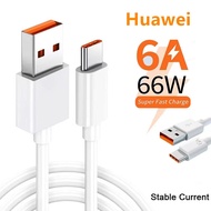 Huawei 66W 6A Super Fast Charger Cable Fast USB Type C Charging Data Cord Quick Charger Cable