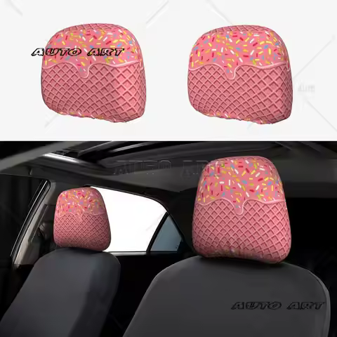 Chocolate with Flowing Cream Car Headrest Covers 2 PCS Soft Car Seat Head Rest Cover Protector Anti-