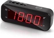 Timegyro Small Digital Clock Battery Operated, LED Travel Alarm Clock Battery Powered with Snooze, C