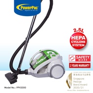 PowerPac Bagless Vacuum Cleaner, Cyclone Vacuum Cleaner with HEPA Filter 2000 Watts (PPV2000)