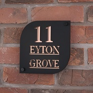 House Number Plate New Design Black Font Sticker Rumah Papan Besi 亚克力 门牌 E5