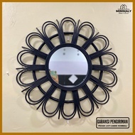 MINIMALY Rattan Wall Mirror Wall Mirror Aesthetic Mirror Wall Decoration Hanging Mirror Aesthetic Wa