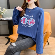 [TSHIRTWOMEN] Baju T Shirt Perempuan Lengan Panjang Plus Size Long Sleeve T-shirt Blouse Clothes summer Korean