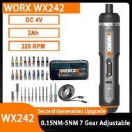 ไขควงไฟฟ้าไร้สายอัจฉริยะ WX242ไขควงไฟฟ้า4V ของ Worx ด้ามจับชาร์จไฟได้ USB Kjmp97เครื่องมือ30ชุดดอกสว