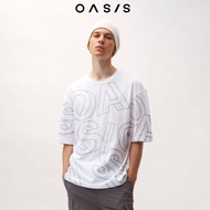 OASIS เสื้อยืด Oversize ผู้ชาย คอกลม เสื้อยืดผู้ชาย เสื้อโอเวอร์ไซส์ cotton100% รุ่น MTCO-1827 สีดำ , ขาว