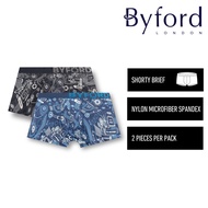 Byford Seluar Dalam Lelaki (2 Pcs) | Byford Nylon Microfiber Spandex Shorty Brief Underwear - BUB725