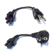 EU US 2 Pin C5 Computer Power Short Cable 3 Prong Plug 18cm