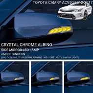 AMAZING TOYOTA CAMRY ACV50 2012-2017 CAR SIDE MIRROR LED LAMP CHROME ALBINO DRL LIGHT TURN SIGNAL LI