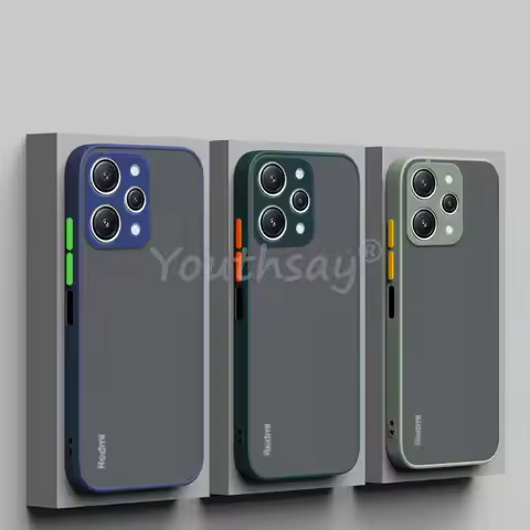 For Xiaomi Redmi 12 Case Silicone Matte TPU Anti-drop Rubber Translucent Protector Redmi 12 12C Case