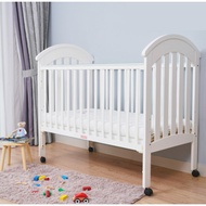 SENI DAYA SDB883 Solid Wood  4 in 1 Convertible Baby Cot with adjustable Drop Side Rail Premium Expo