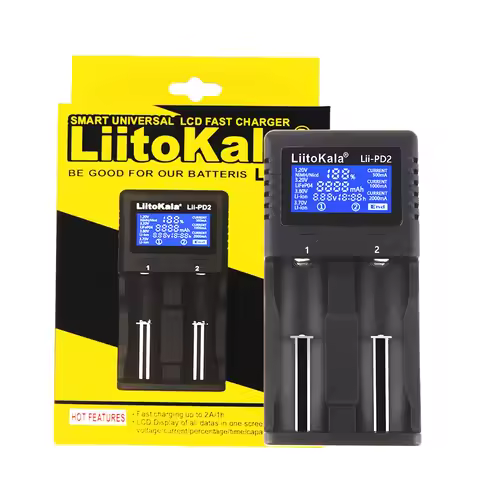 LiitoKala Lii-PD2 Universal Battery Charger for 18650 26650 21700 26700 18350 AAA Li-ion NiMH Li-FeP