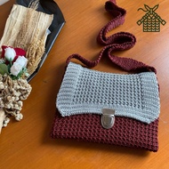 Knitted sling bag knitted buckle bag/ knitted sling bag bandung