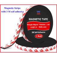 Magnetic Tape, Flexible Magnet Tape Strips Roll with Strong 3M Adhesive Backing, Perfect for DIY, Ar