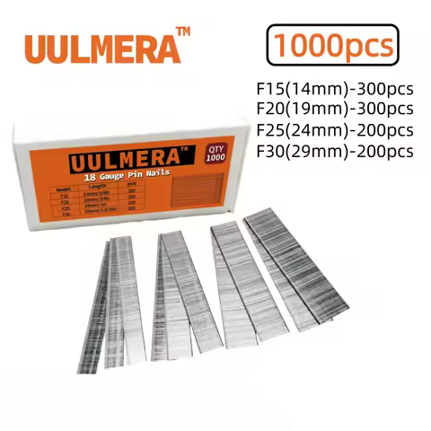 UULMERA 1000 F-Type Straight Nails, 4 Sizes: F15/F20/F25/F30 Ideal for Furniture Repair and Wood Fra