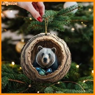 largesize|  Christmas Wreath Decor Rustic Animal Ornament Adorable Forest Animal Christmas Ornament 