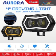 [2 PCS] AURORA 4" LED DRIVING LIGHT WITH LIGHT FUNCTIONS RGB SPOTLIGHT