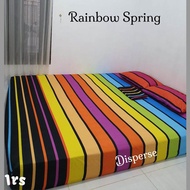 Sarung kasur busa resleting motif Rainbow / Motif pelangi Kain Disperse / Polimicro  || Sprei no.1 T