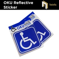 Sticker Car Kereta Motor Bike Sticker OKU Pemandu Reflective 12cm x 12cm