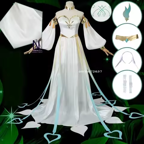 Genshin Impact The Greater Lord Rukkhadevata Nahida Cosplay Costume Carnival Uniform Anime Halloween