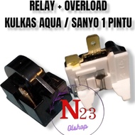 1 set relay kulkas Aqua 1 pintu / overload kulkas Sanyo Aqua 1 pintu