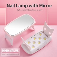 Lusluking Nail Dryer Curing Lamp 8W 60S/120S Portable Self-contained Makeup Mirror UV LED Lamp USB