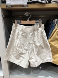 Uniqlo summer women's cotton and linen elastic waist shorts casual cotton A-line loose drawstring straight pants 459523