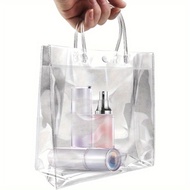 10pcs/20pcs, Clear Plastic Gift Bags With Handle, Reusable PVC Plastic Gift Wrap Tote Bag For Halloween Christmas Boutique Weddi