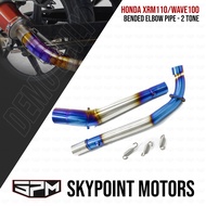 HONDA XRM110/WAVE100/ SYZUKI SMASH 115 BENDED ELBOW (2SIDE BLUE) (9856-736)