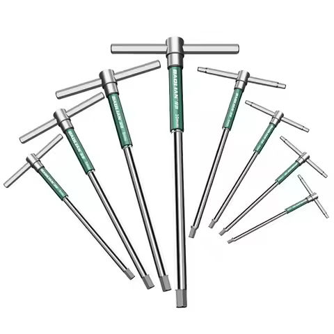 T/L Torx Screwdriver T-Type Allen Hex Wrench 2/2.5/3/3.5/4/4.5/5/6/8/10MM Extended T-Type Chrome Spa
