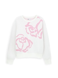 AIIZ เสื้อสเวตเตอร์ผู้หญิงผ้าถักทอลาย AIIZ Womens Rose Sweater