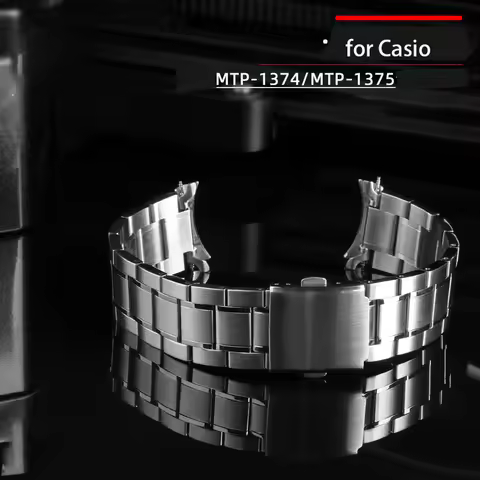 New replacement watch band Strap For Casio WatchBand MDV-106 MTP-1374 1375 VD01 Stainless Steel Meta