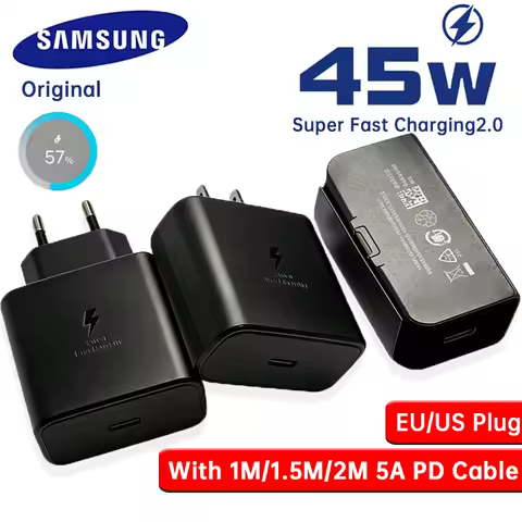 Original SAMSUNG 45W Charger Type C Travel Adapter 25W Super Fast Charging Cable 2M 1M Galaxy S25 FE