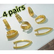 14k 4 pairs Bangkok gold earrings