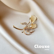 [Clouxe] Tulip Brooch Accessories Wanita for Chest Button Party Dress F637