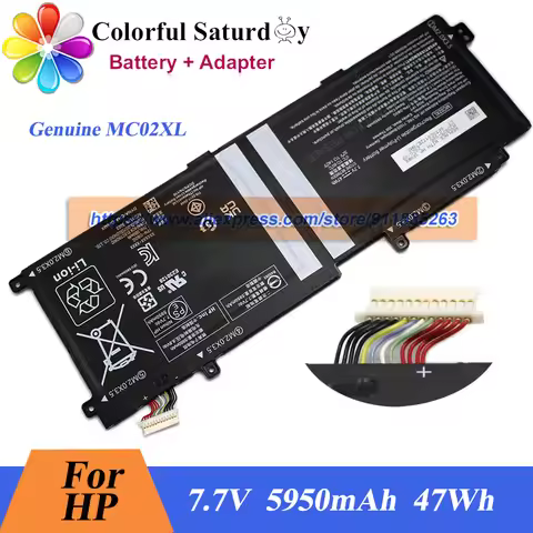 Genuine MC02XL Battery HSTNN-DB9E M33875-005 TPN-DB0G for Hp Elite X2 G8 G4 Tablet 7.7V 5950mAh 47Wh