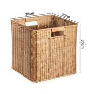 全城熱賣 - 塑膠籐編收納籃儲物籃整理籃（淺咖色）尺寸：30*30*30CM）
