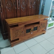 bufet tv jati minimalis modern / tempat tv kayu jati / bufet setengah