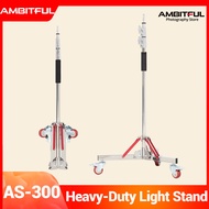 AMBITFUL AS-300 Heavy Duty Stand Stainless Steel Light Stand 120cm-305cm Heavy-Duty Stand as C-Stand