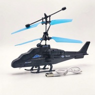 1pc Blue And Black Mi-24 Helicopter Drone Remote Controlled Intelligent Sensing Rechargeable Flying 