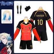 New Michael Kaiser Cosplay Costume Anime Blue Lock Wig Team Bastard Munchen No.10 Football Uniform M