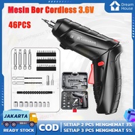 3.6V Mesin Bor Tanpa Kabel Mini Screwdriver Obeng Listrik Set Cordless Drill Pengeboran Set Elektrik