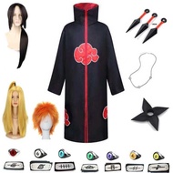 Bata Akatsuki Cloak Cosplay Headband Ring Anime Uchiha Robe Clothes Halloween Costume
