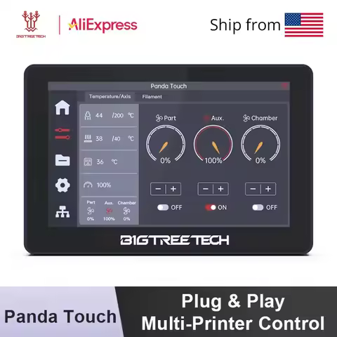 BIGTREETECH Panda Touch Screen 5'' Display for Bambu Lab X1 P1 Plug&Play Custom UX&UI Multi-Printer 