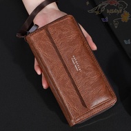 BLISS Men's Leather Phone Pouch, Coin Pocket Handheld Multi-Card Slot Wallet, Multifuctional Billfol