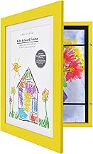 Americanflat Front Loading Kids Art Frame in Sunshine Yellow - 8.5x11 Picture Frame with Mat and 10x12.5 Without Mat - Kids Artwork Frames Changeable Display - Frames for Kids Artwork Holds 100 Pieces