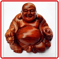 Redwood Crafts Myanmar Pear Woodcarving Maitreya Buddha Ornament Solid Wood Big Belly Laughing Buddh