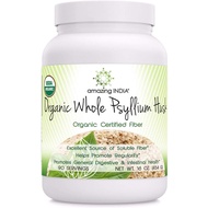 Amazing India USDA Organic Whole Psyllium Husk Powder Supplement | 5 Grams Per Serving | Non-GMO | G