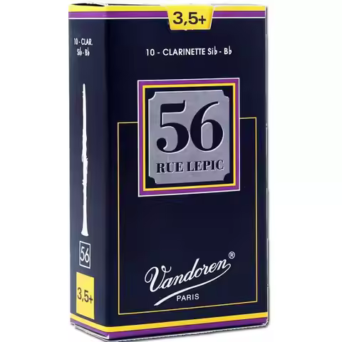 Vandoren 56 Rue Lepic Bb Clarinet Reed,Box of 10,Strength 2.5 3.0 3.5 3.5+